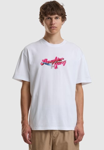 Merchcode Shirt '21 Savage Collegiate' in Weiß: Vorderseite
