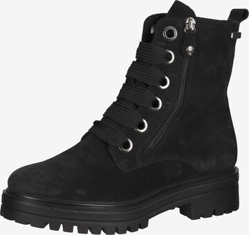 Bama Lace-Up Ankle Boots in Black: front