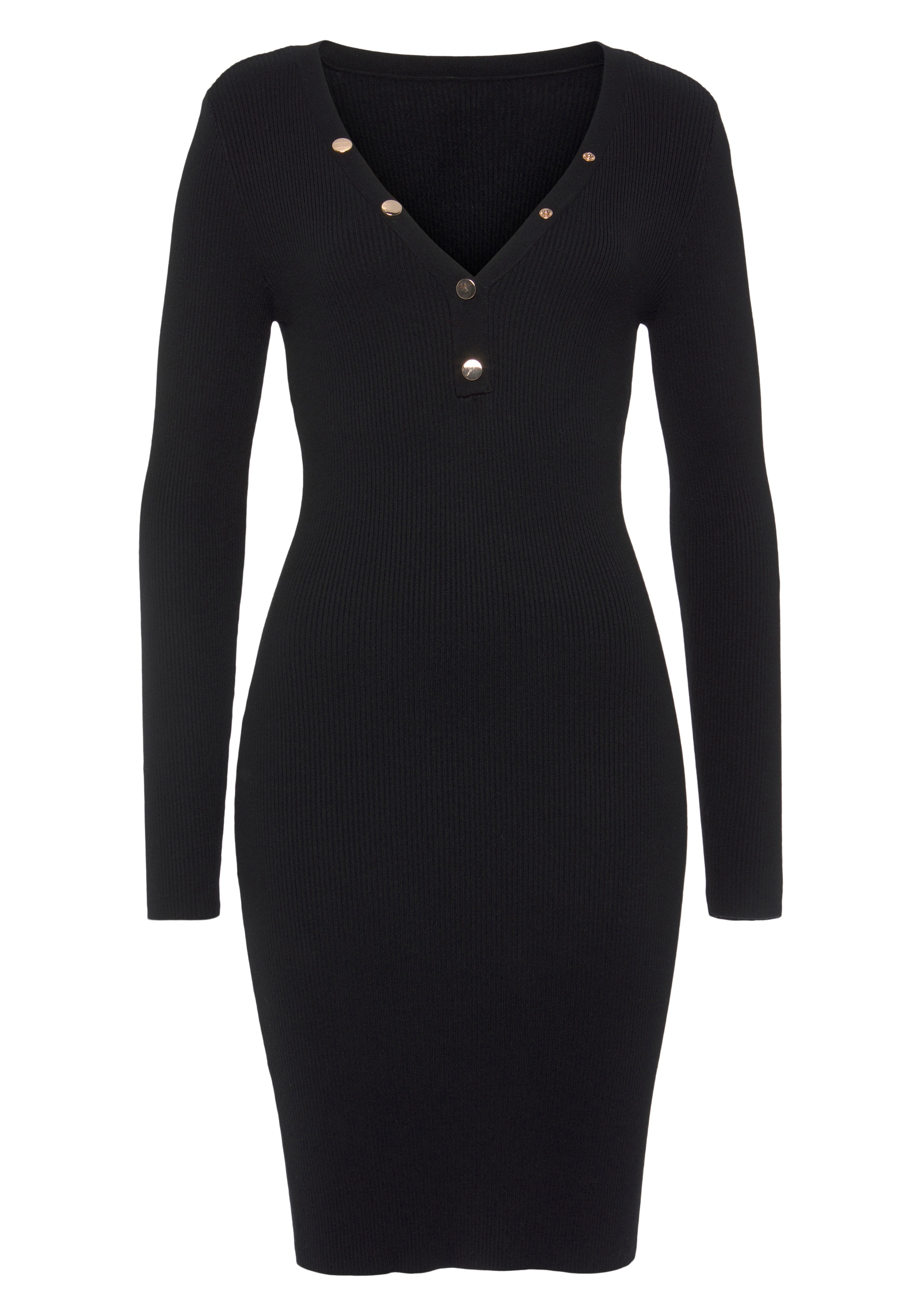 BUFFALO Kötött ruhák - fekete: elől