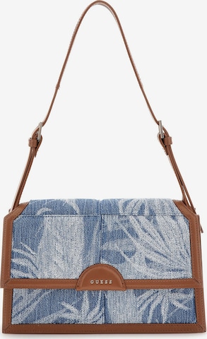 GUESS Schultertasche 'Isa Denim' in Blau: predná strana