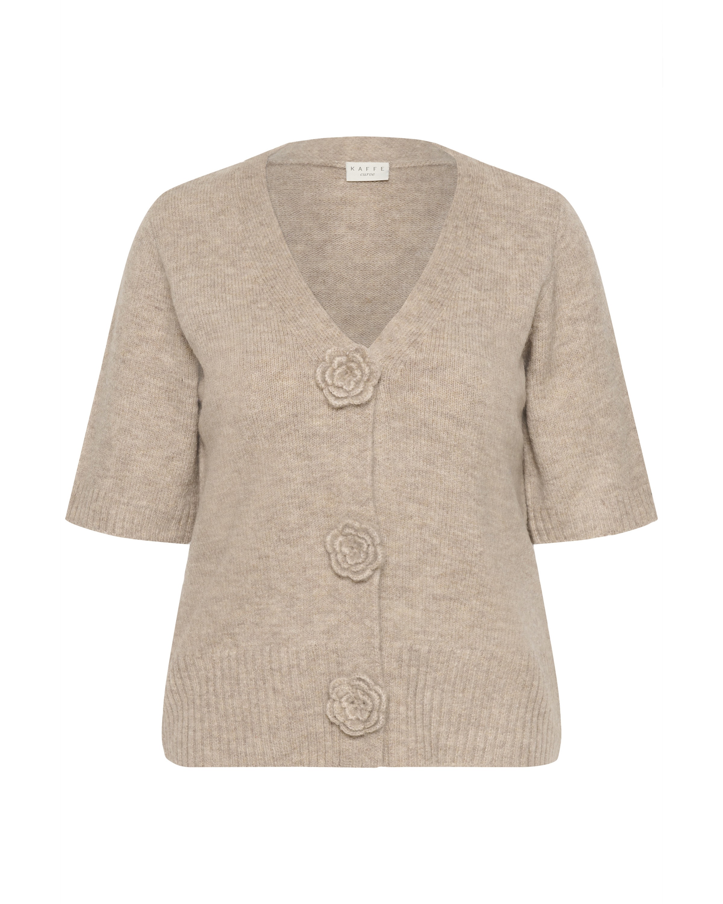 KAFFE CURVE Strickjacke 'KCrosa' in Beige: Vorderseite