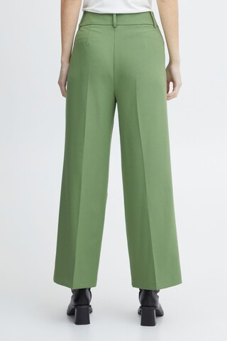 ICHI Wide leg Pantalon 'Lexi' in Groen