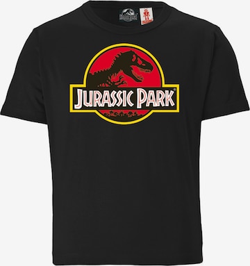 LOGOSHIRT Shirt 'Jurassic Park' in Black: front