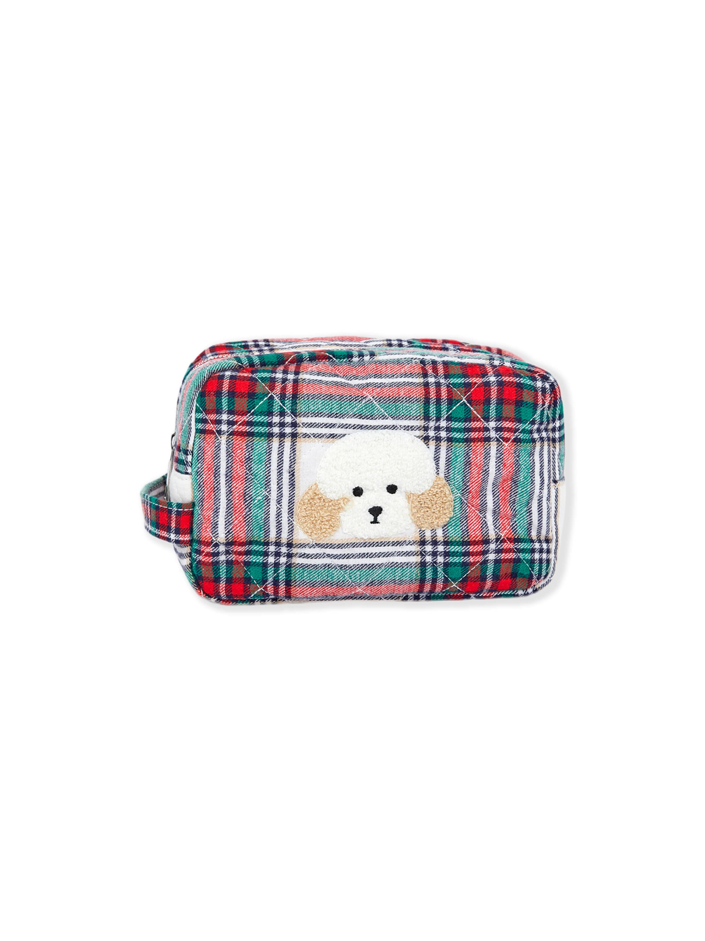 ETAM Kulturtasche in beige / smaragd / rot / weiß, Produktansicht