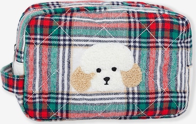 ETAM Kulturtasche in beige / smaragd / rot / weiß, Produktansicht