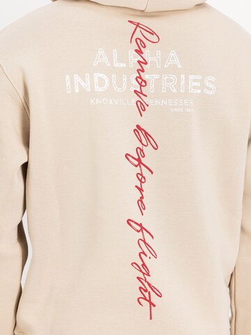 ALPHA INDUSTRIES Sweatshirt 'Signature' in Beige