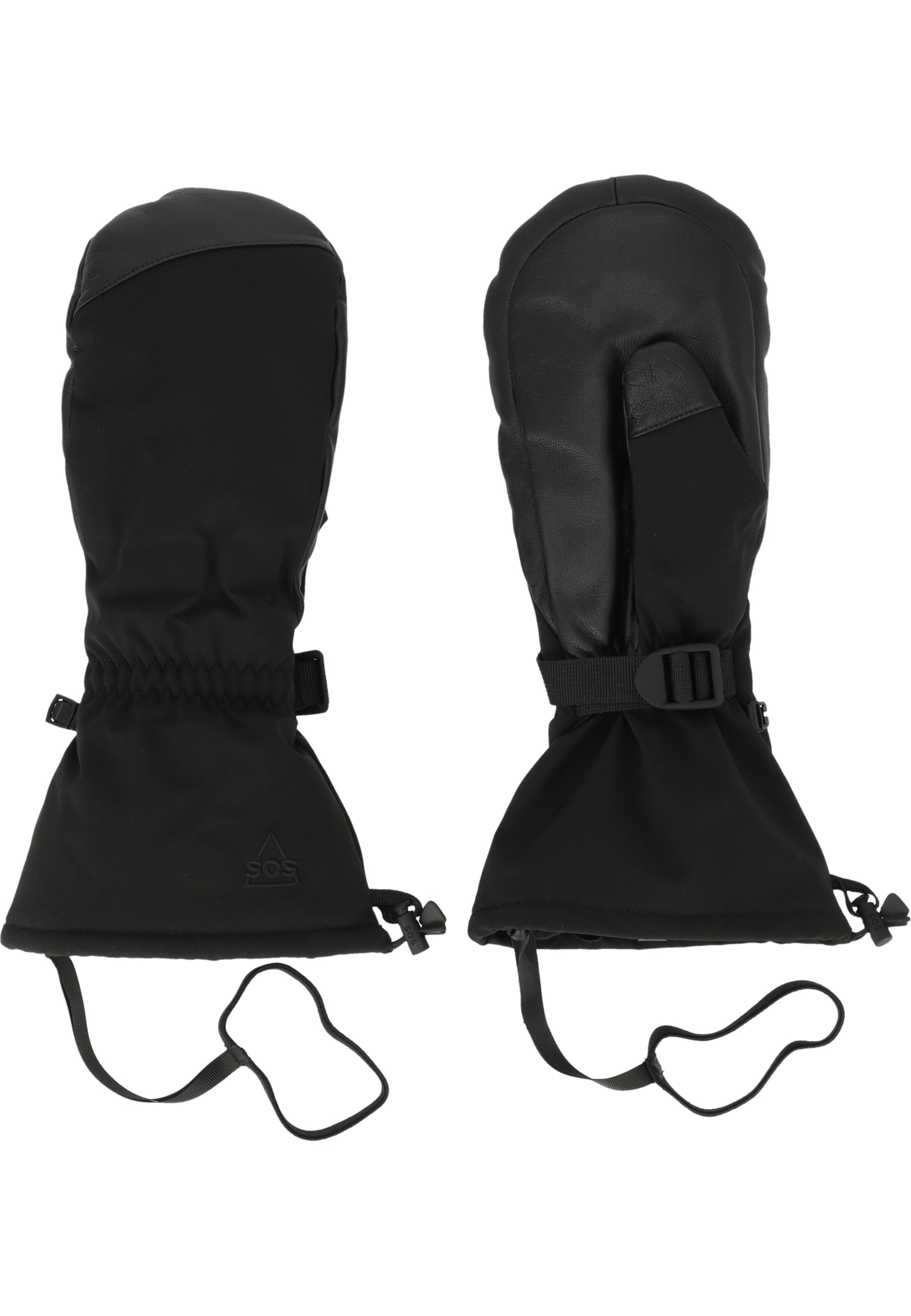 SOS Mittens 'Ohau' in Black: front