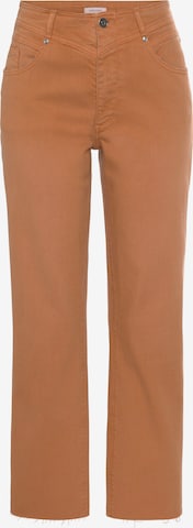 LASCANA Wide leg Jeans in Brown: front