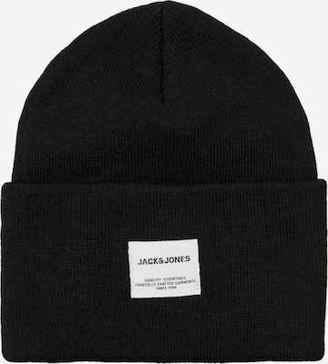 JACK & JONES Шапка 'Long Knit' в черно: отпред