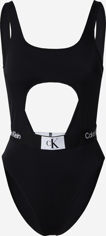 Calvin Klein Swimwear Μπουστάκι Ολόσωμο μαγιό σε μαύρο: μπροστά