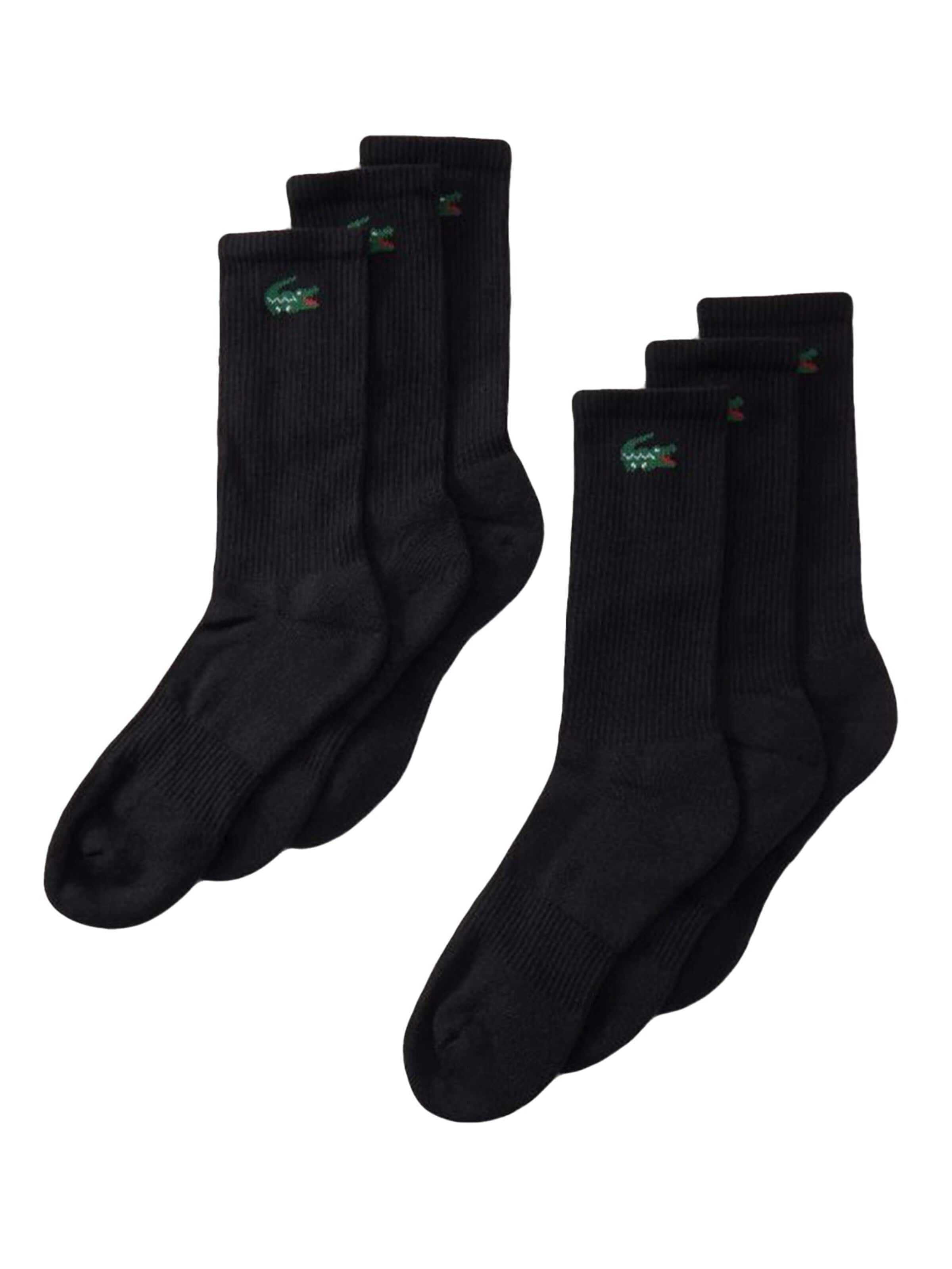 Calzino '6PK BLACK' di LACOSTE in nero: frontale