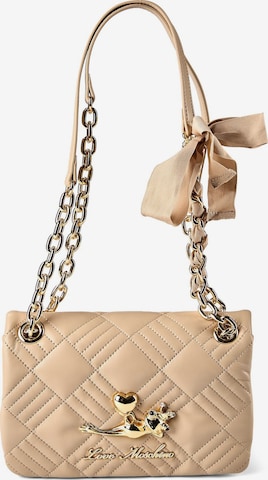 Sac bandoulière 'Frog' Love Moschino en beige : devant