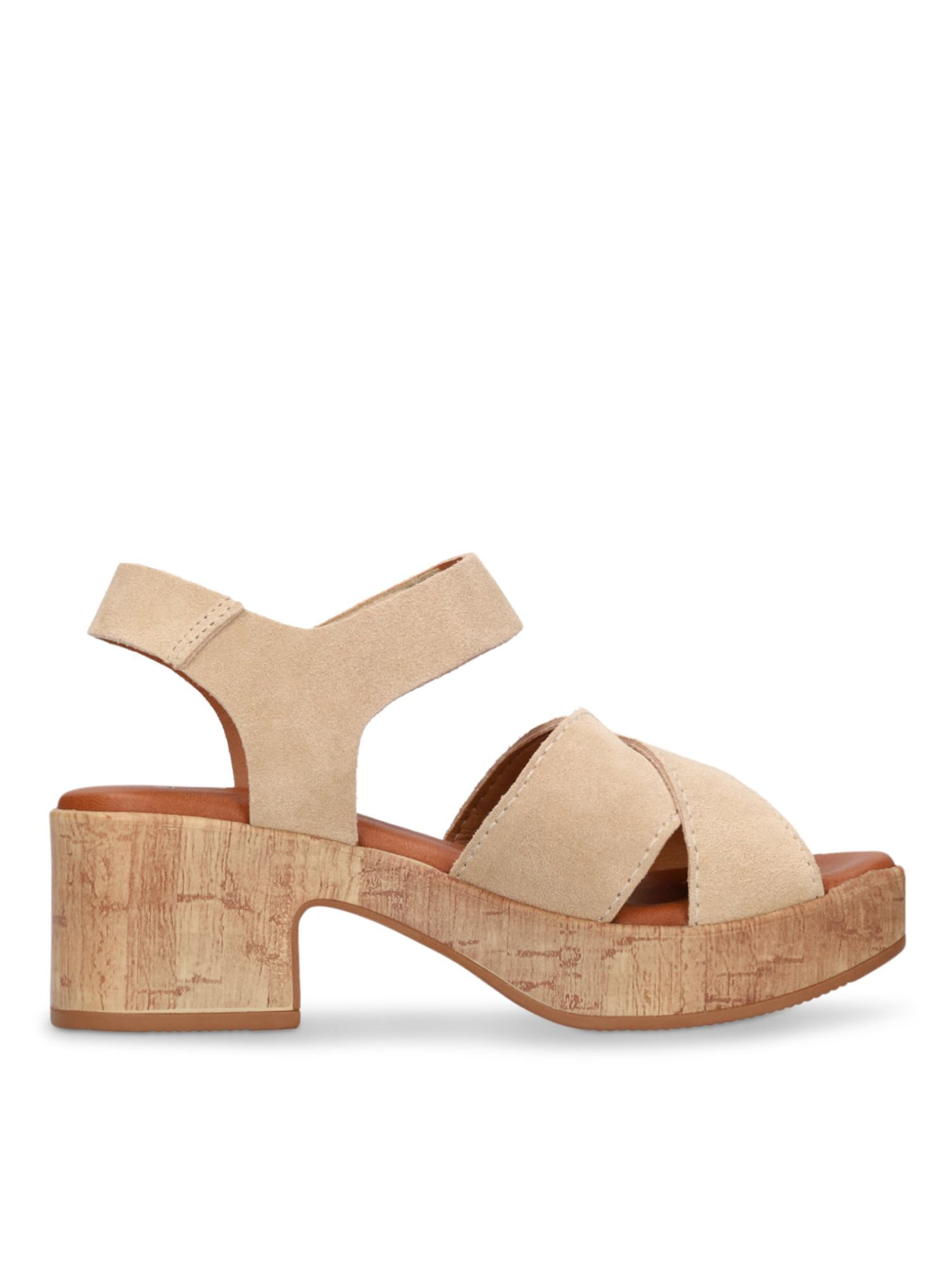 MANFIELD Sandalen met riem in Beige