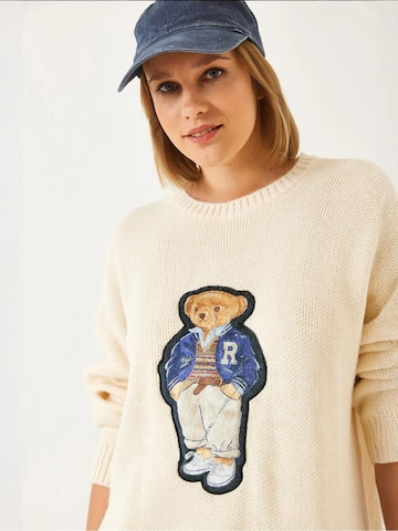 Bianco Lucci Oversized trui in Beige