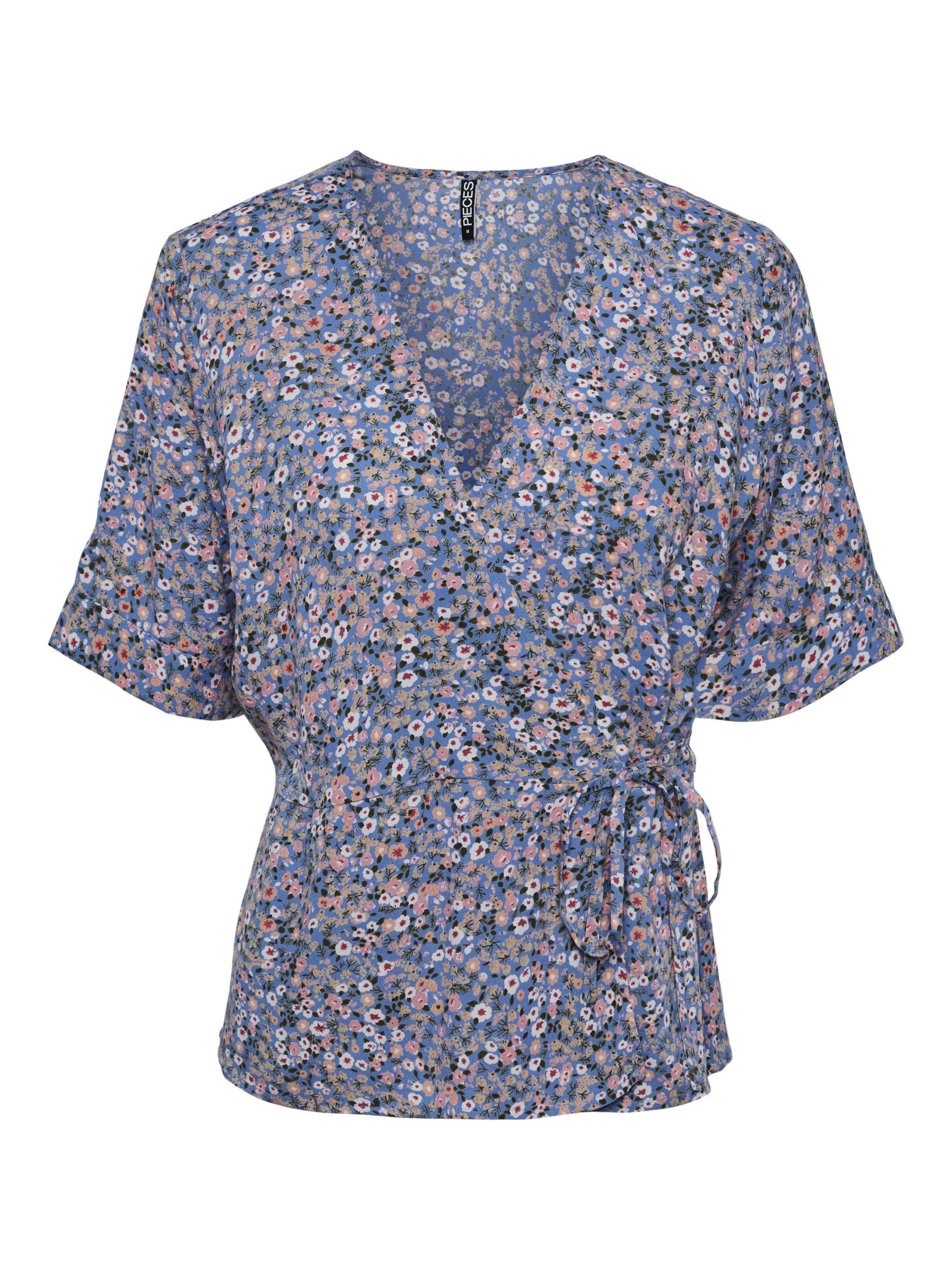 Pieces Petite - Blusa 'Nya' en azul: frente