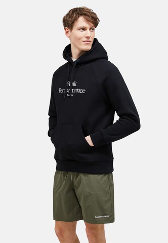 PEAK PERFORMANCE Sweatshirt in Zwart: voorkant