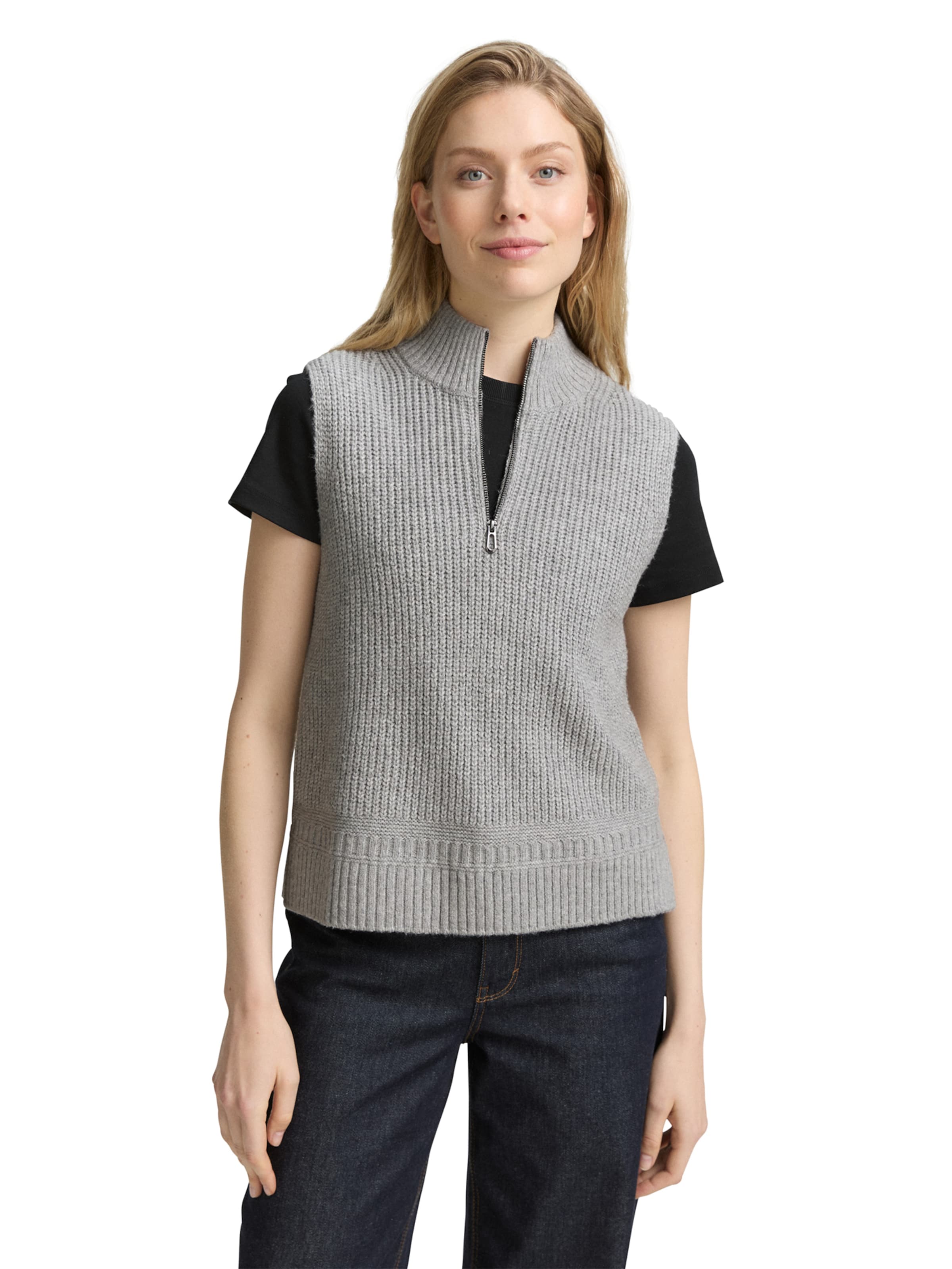 TOM TAILOR Kampsun, värv hall: eest vaates