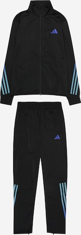 ADIDAS SPORTSWEAR Tracksuit 'Train Icons Aeroready 3-Stripes' in Black: front