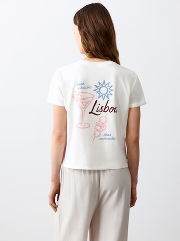 MANGO TEEN - Camiseta 'LIS' en blanco: frente