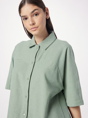 ADIDAS SPORTSWEAR Athletic Button Up Shirt 'Lounge Terry Loop' in Green