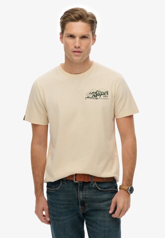 T-Shirt Superdry en beige : devant