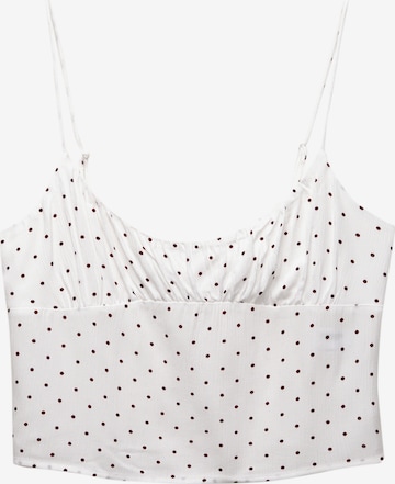 Top de la Pull&Bear pe alb: față