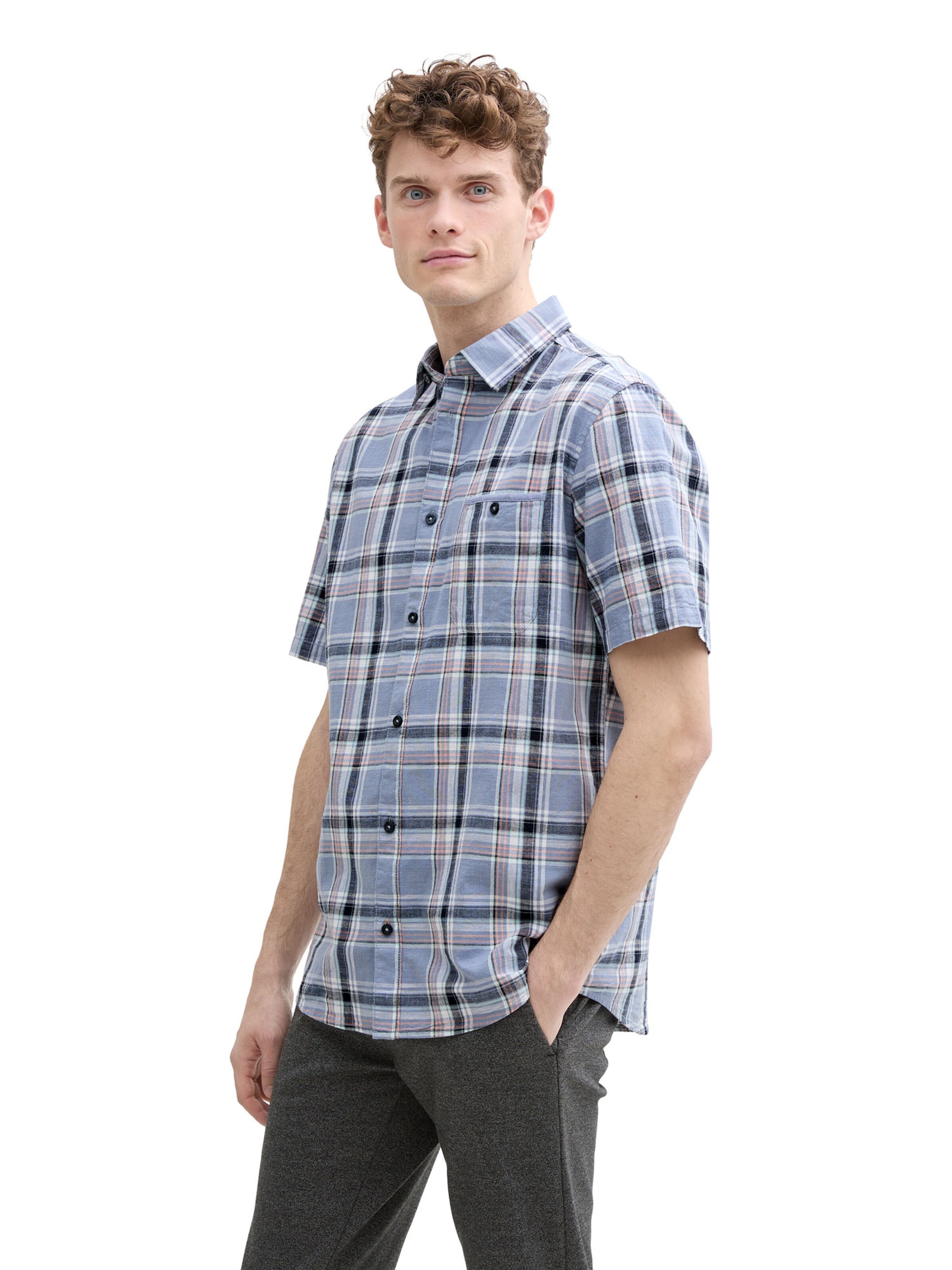 TOM TAILOR Regular fit Button Up Shirt in Blue: front