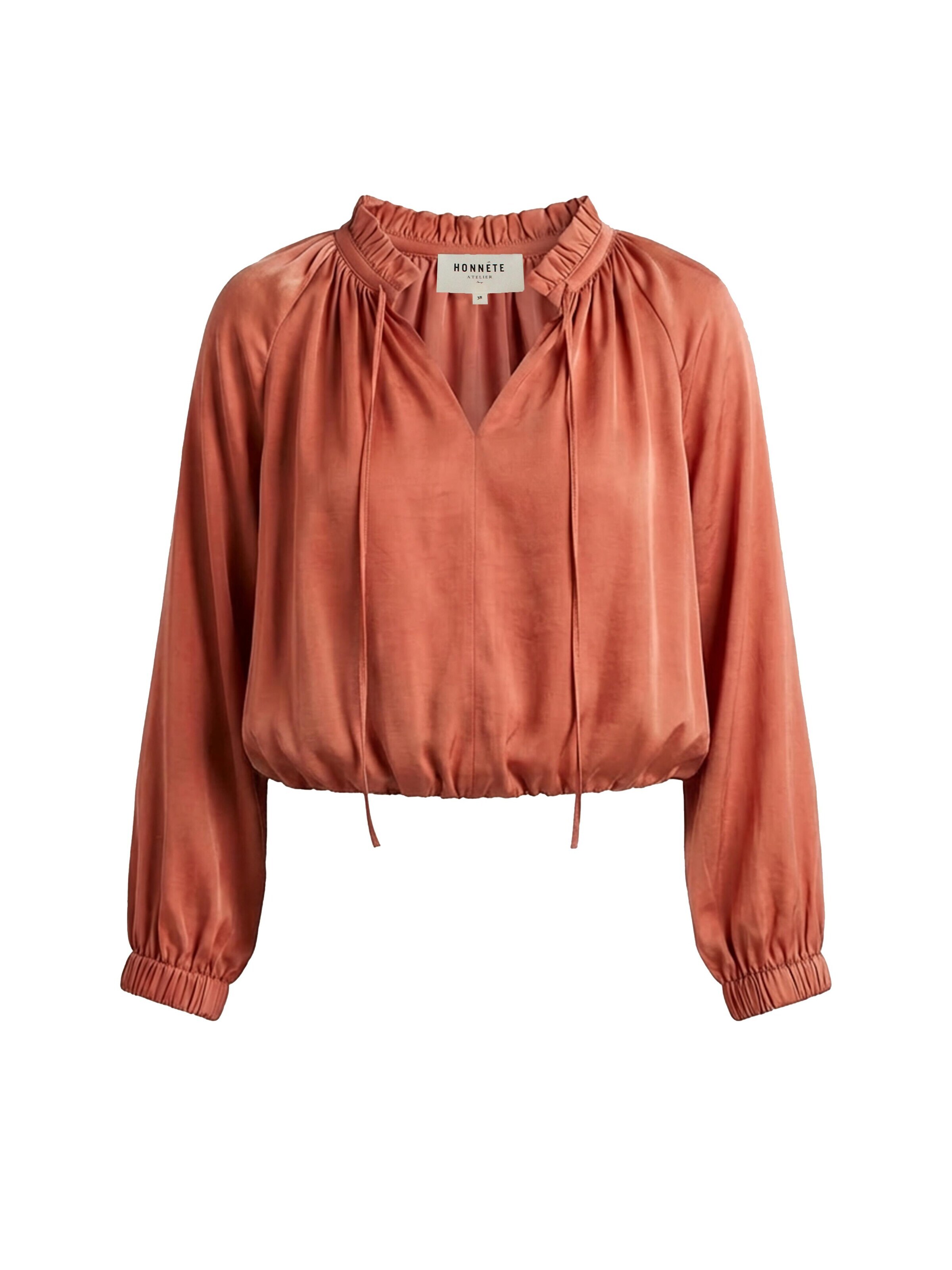 Honnête Atelier Blouse 'Jude' in Rood: voorkant