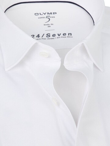 OLYMP Slim fit Button Up Shirt 'Level 5 24/Seven' in White