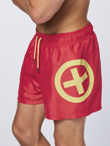 CHIEMSEE Athletic Swim Trunks in Red