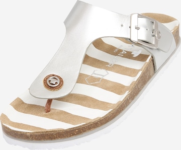 TOM TAILOR T-Bar Sandals in Silver: front