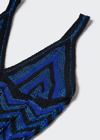 MANGO Gebreide jurk 'Exit' in Blauw