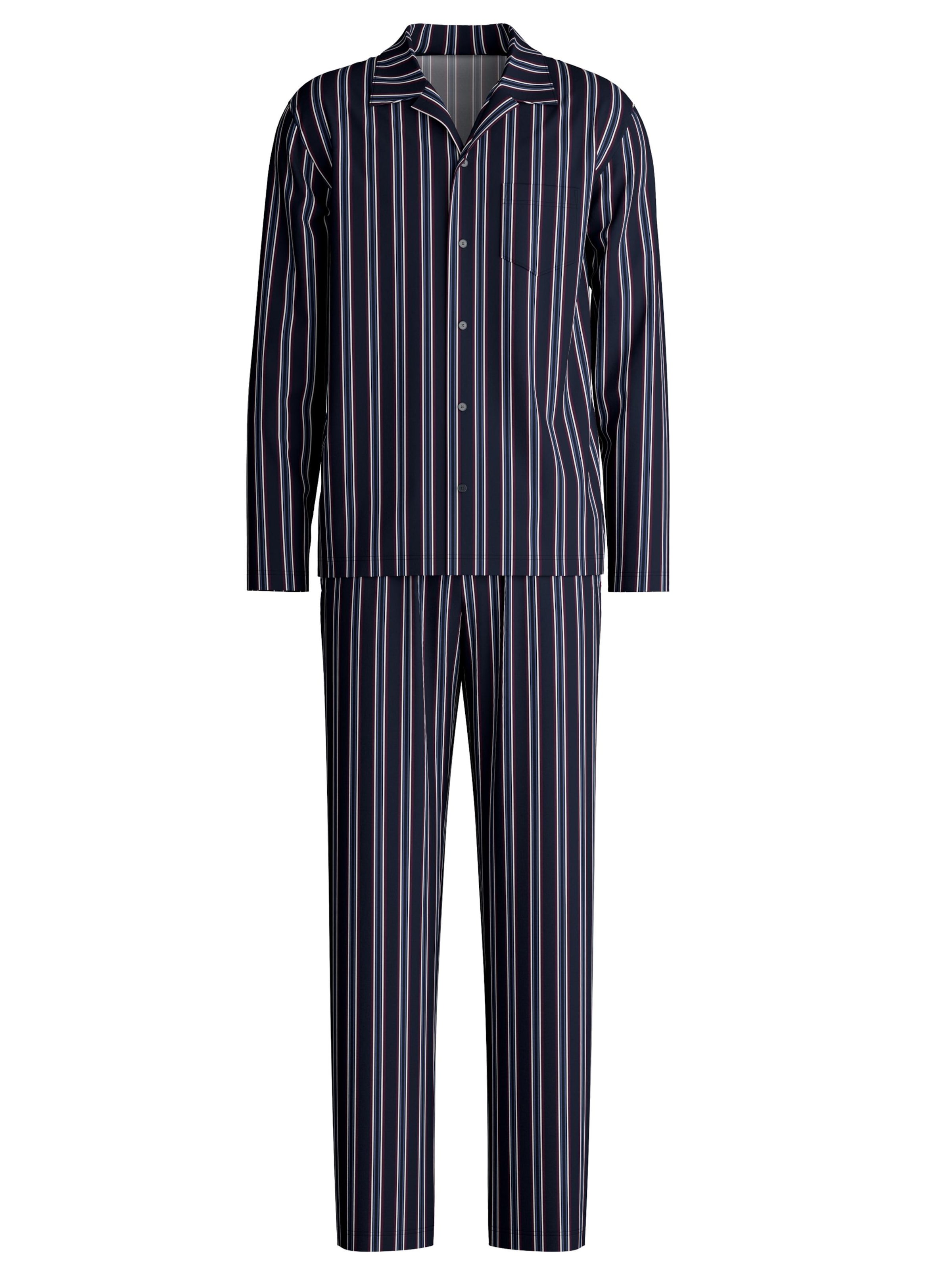 CALIDA Pyjama lang 'Relax Streamline'‌‌‌ in Blau: Vorderseite