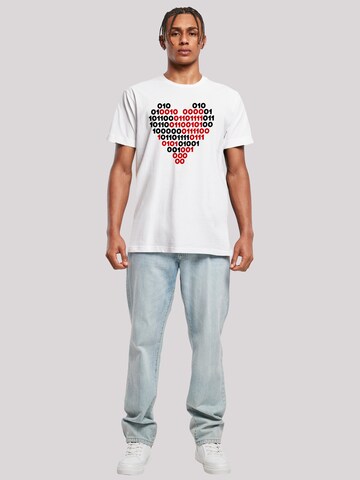 F4NT4STIC Shirt 'I love you 01001001 Binary Code Herz  Valentinstag' in Wit