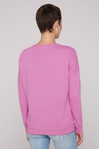 Soccx Sweatshirt mit Ausbrenner-Effekten und Print in Pink