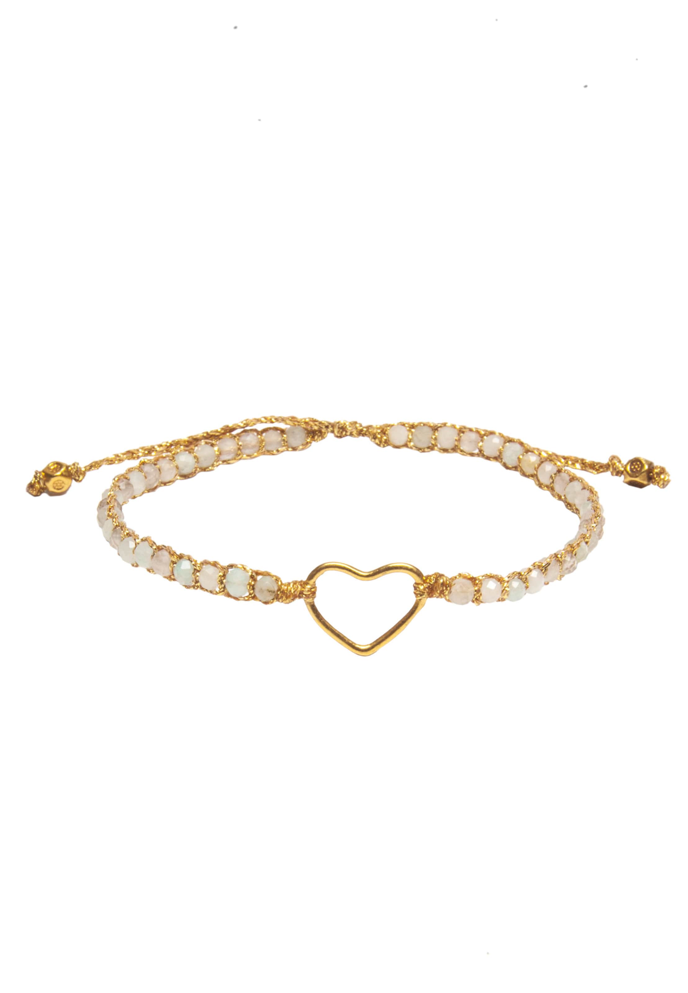 Bracelet 'Aquamarin' Samapura Jewelry en beige : devant