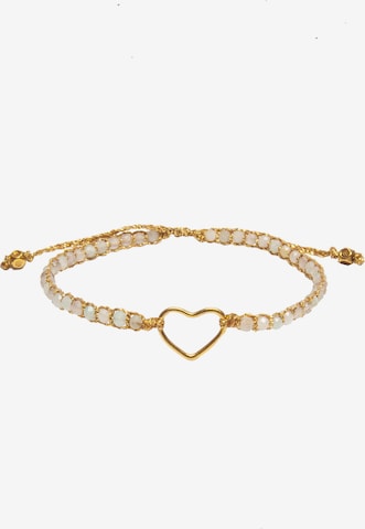 Bracelet 'Aquamarin' Samapura Jewelry en beige : devant