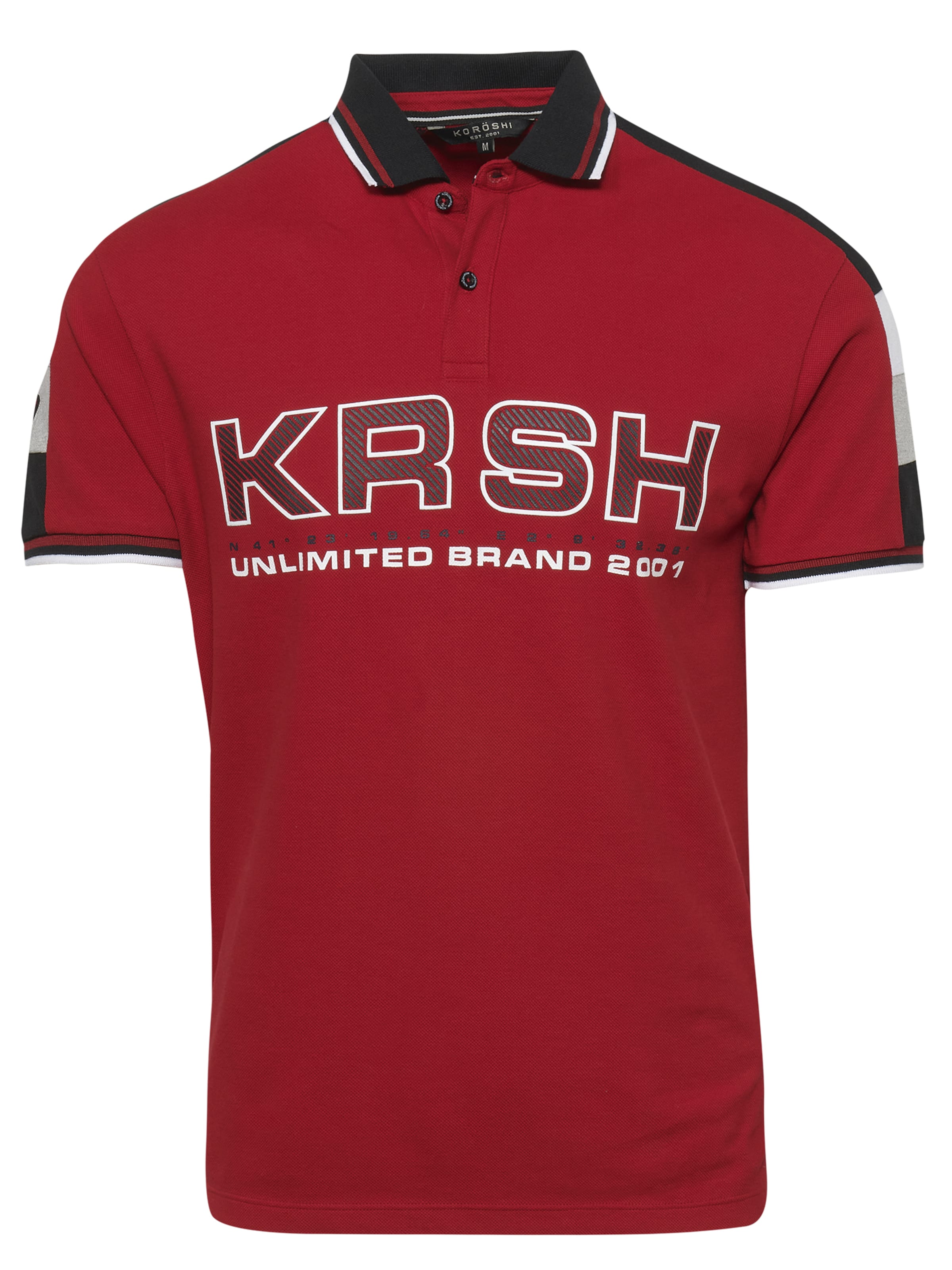 KOROSHI Camiseta en gris / rojo / negro / blanco, Vista del producto