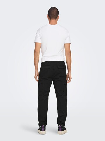 Only & Sons Дънки Tapered Leg Карго панталон в черно