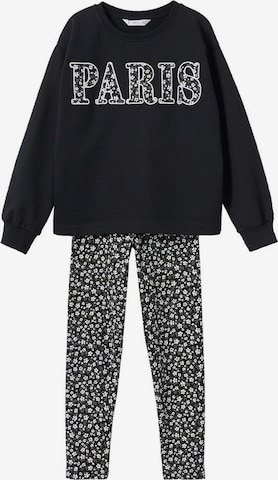 MANGO KIDS Sweatsuit 'Eliach' in Black: front