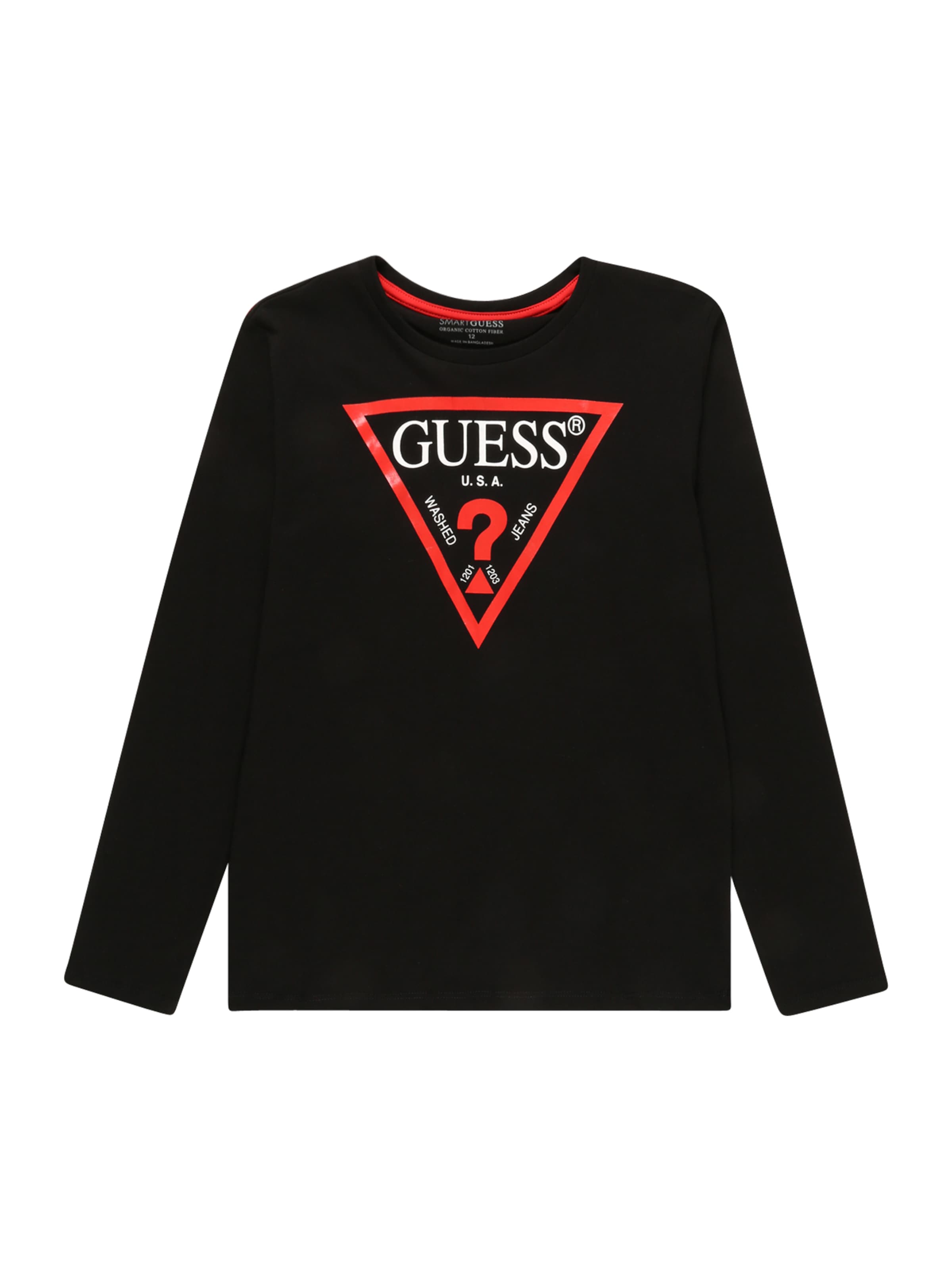 GUESS - Camiseta en negro: frente