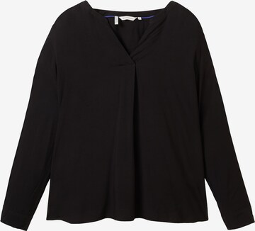 Tom Tailor Women + Blouse in Zwart: voorkant