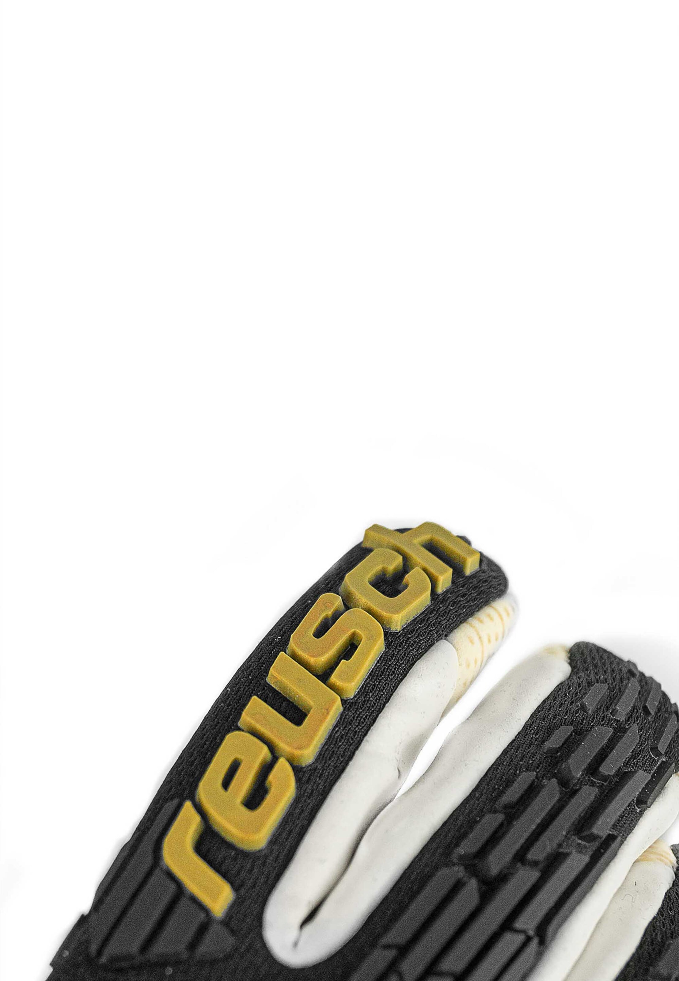 REUSCH Torwarthandschuh 'Attrakt Freegel Gold X GluePrint Finger Support' in Schwarz