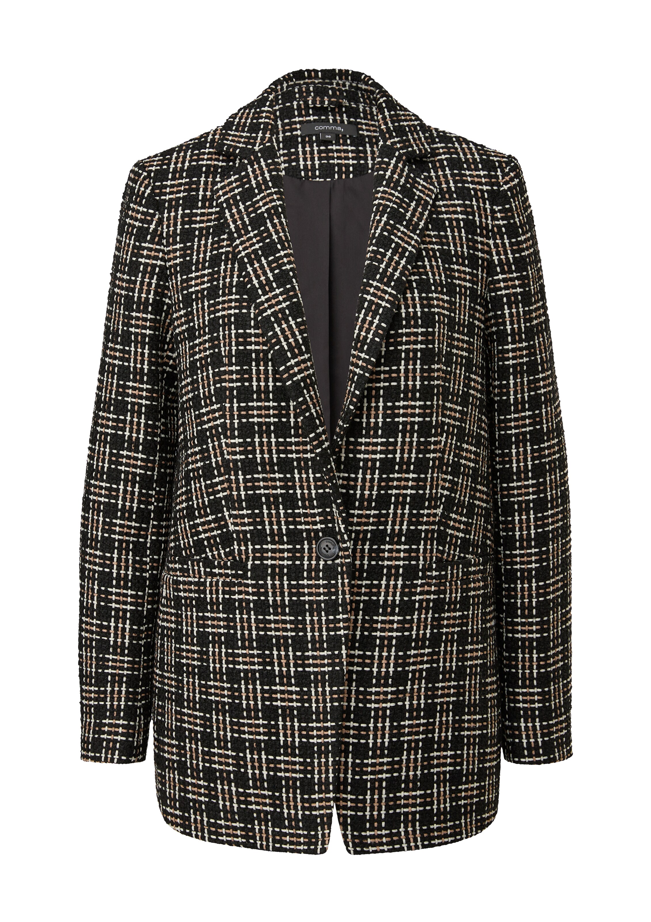 COMMA Blazer en 36 en beige / noir / blanc, Vue avec produit