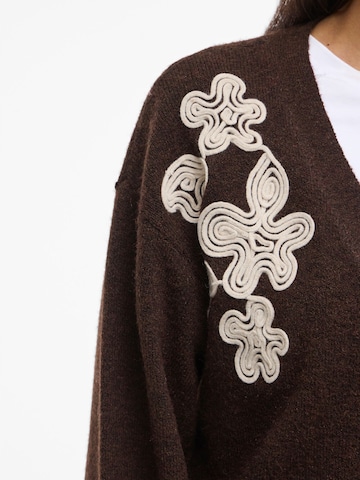 VILA Knit Cardigan 'VISEBORA' in Brown