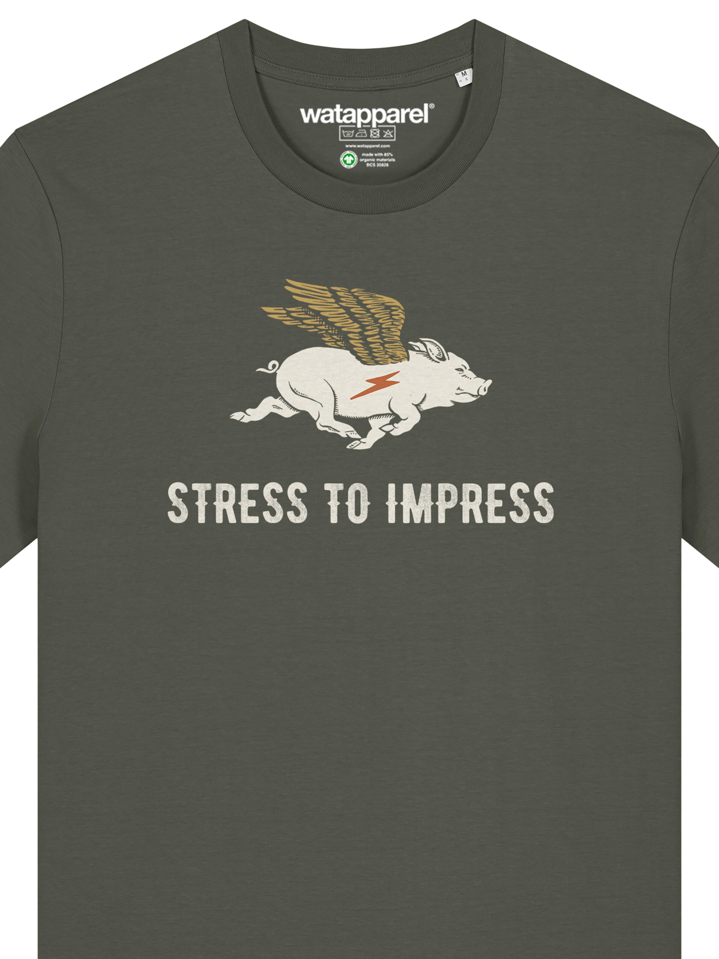 T-Shirt 'Stress To Impress' Watapparel en vert