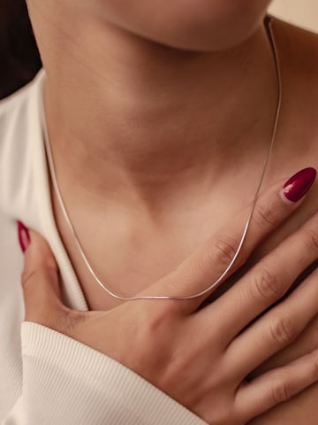 Hey Happiness Necklace 'Round Snake' in Silver: front
