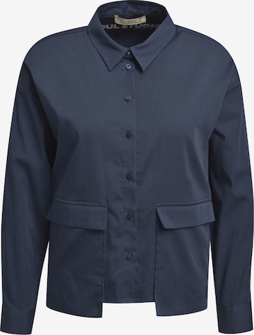 Smith&Soul Bluse mit überlappenden Klappentaschen in Blau: Vorderseite