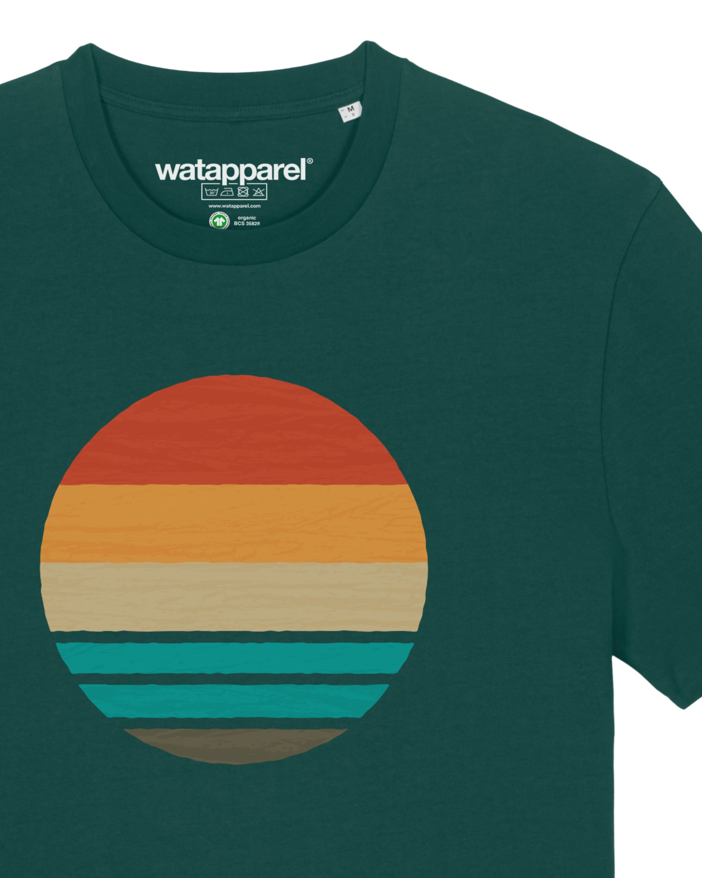 T-Shirt 'Retro Sunset Ocean' Watapparel en vert