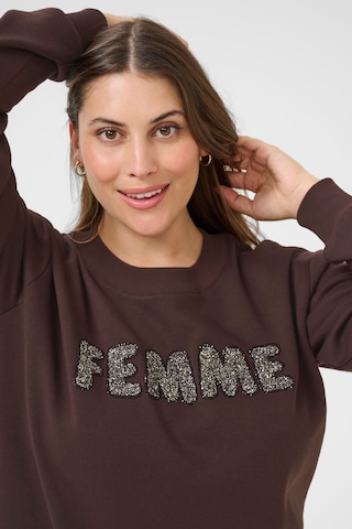 KAFFE CURVE Sweater 'KCelise' in Brown